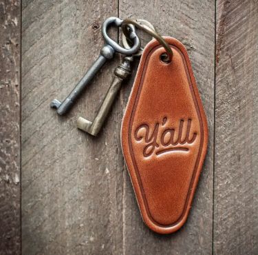 Y'all Leather Keychain