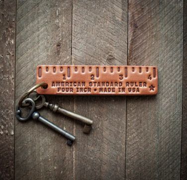 Pocket Ruler Leather Keychain