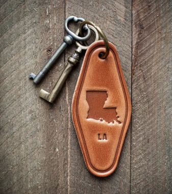 Louisiana Leather Keychain