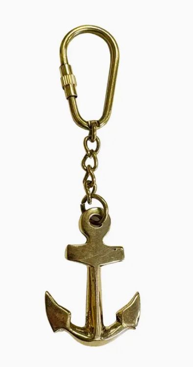 Solid Brass Anchor Keychain