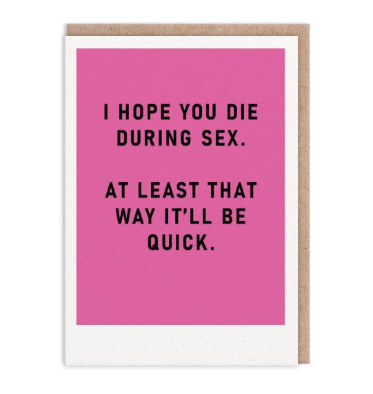 Die During Sex Greeting Card