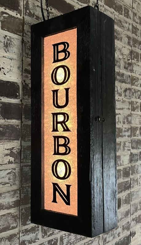 Bourbon Double Sided Lighted Sign