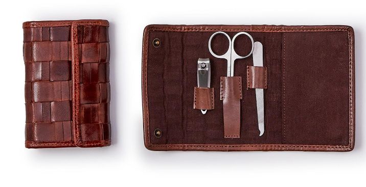 Woven Leather Manicure Set