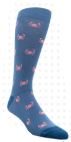 Blue Crab Motif Sock