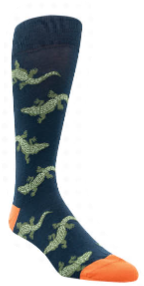 Gator Motif Sock, Color: Navy