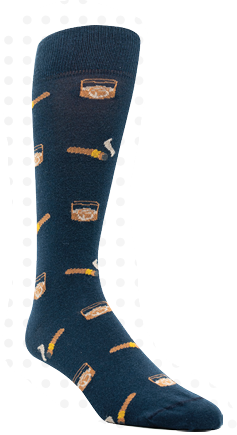 Whiskey &amp; Cigar Motif Sock