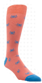 Coral Crab Motif Sock, Size: Adult