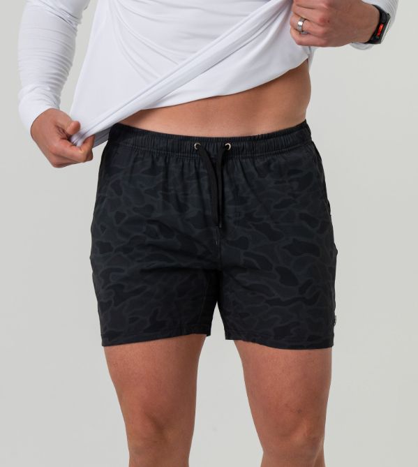 Athletic Shorts 5.5", Color: Blk Camo, Size: Small