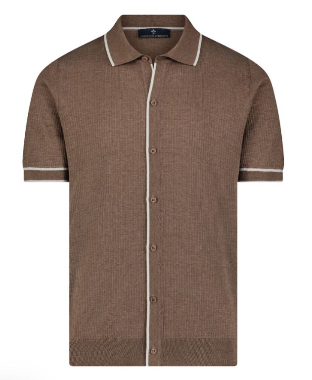 Melange Knit Button Down