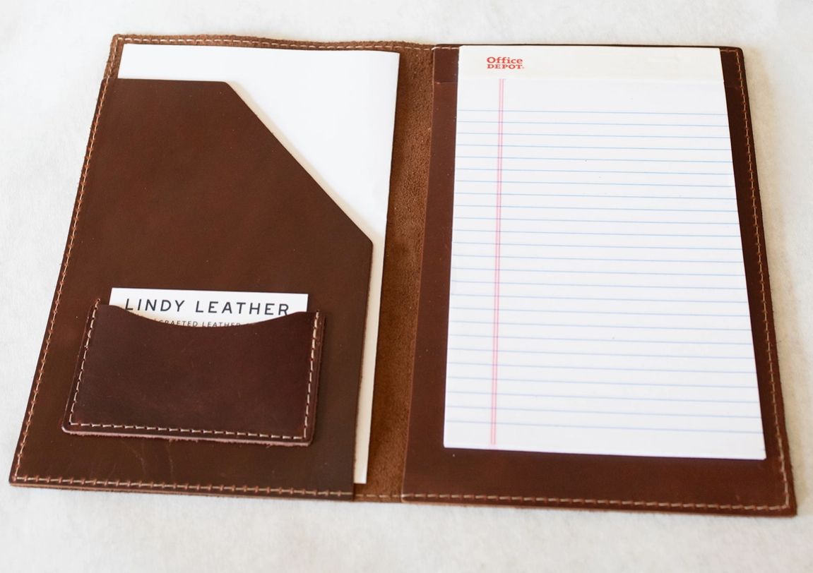 Leather Legal Pad Small, Color: Black