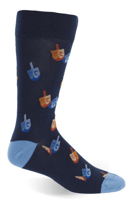 Hanukkah Dreidel Motif Sock