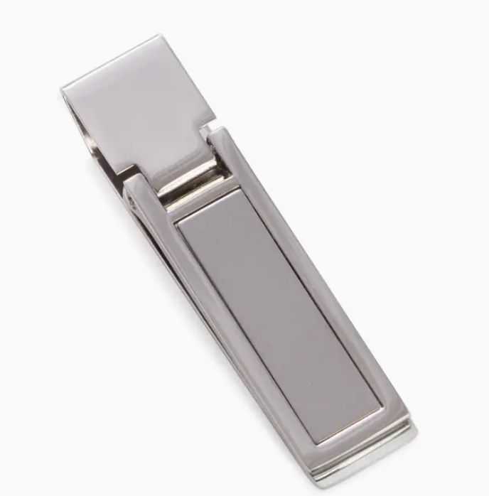 Silver Plated Hinged Money Clip
