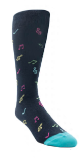 Music Notes Motif Socks