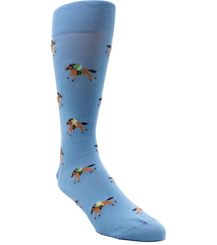 Derby Motif Socks, Color: Lt Blue