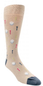 Golf Motif Socks, Color: Tan