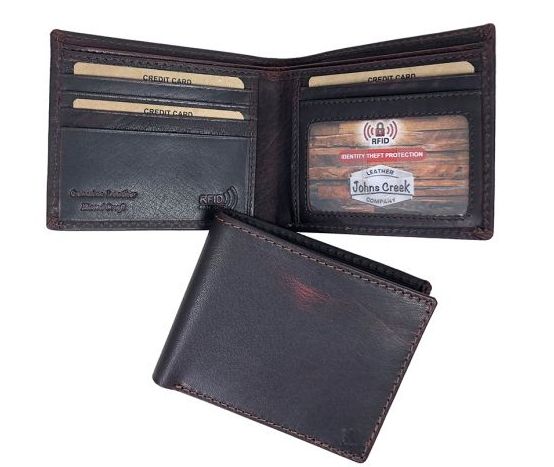 Buffalo Leather Bifold - 51381, Color: Black