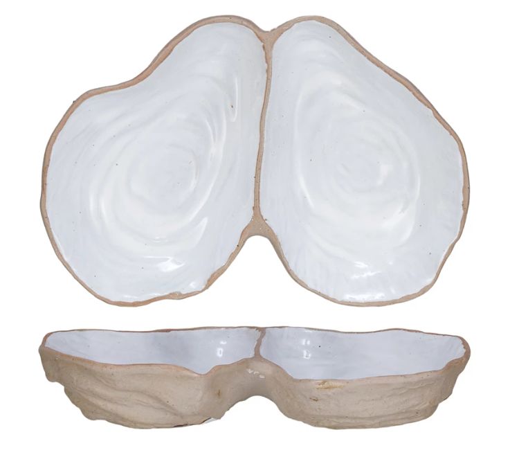 Stoneware Oyster Shaped Dish