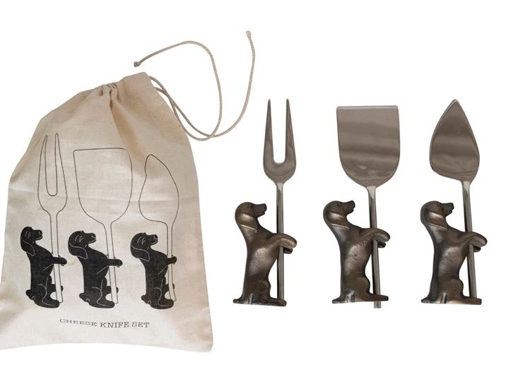 Cheese Knives With Dog Stand
