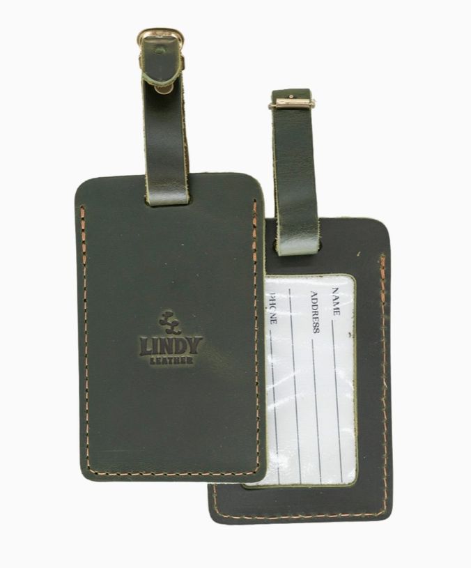 Leather Luggage Tags, Color: Kelly Green