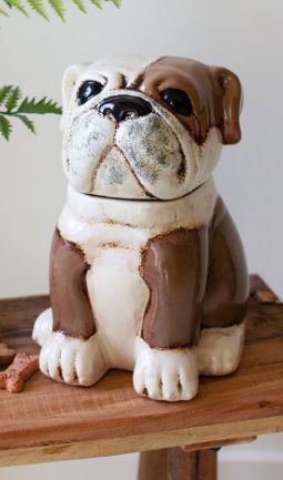 Ceramic Bulldog Canister