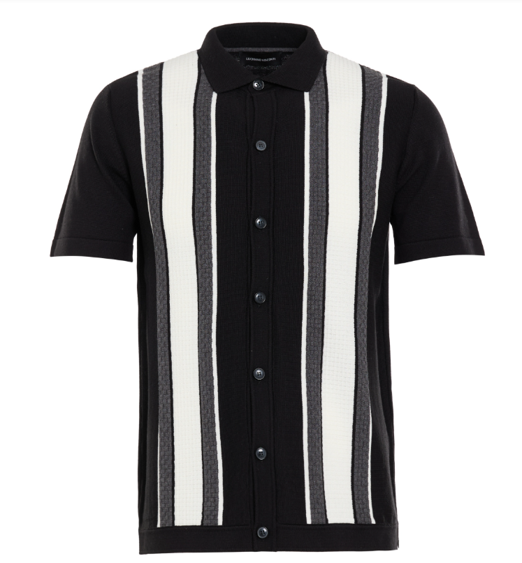 Knit Black Button Down