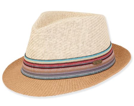 Joseph Paper Straw Fedora Hat, Size: ML 57/59cm