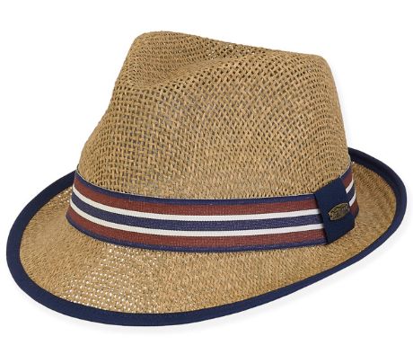 Carvel Linen Fedora Hat, Size: ML 57/59cm