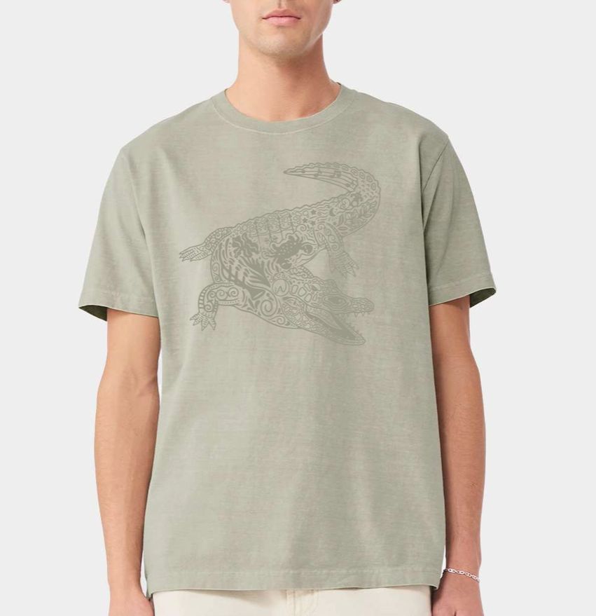 Gulf Gator Tee, Color: Wash Tyme, Size: Small