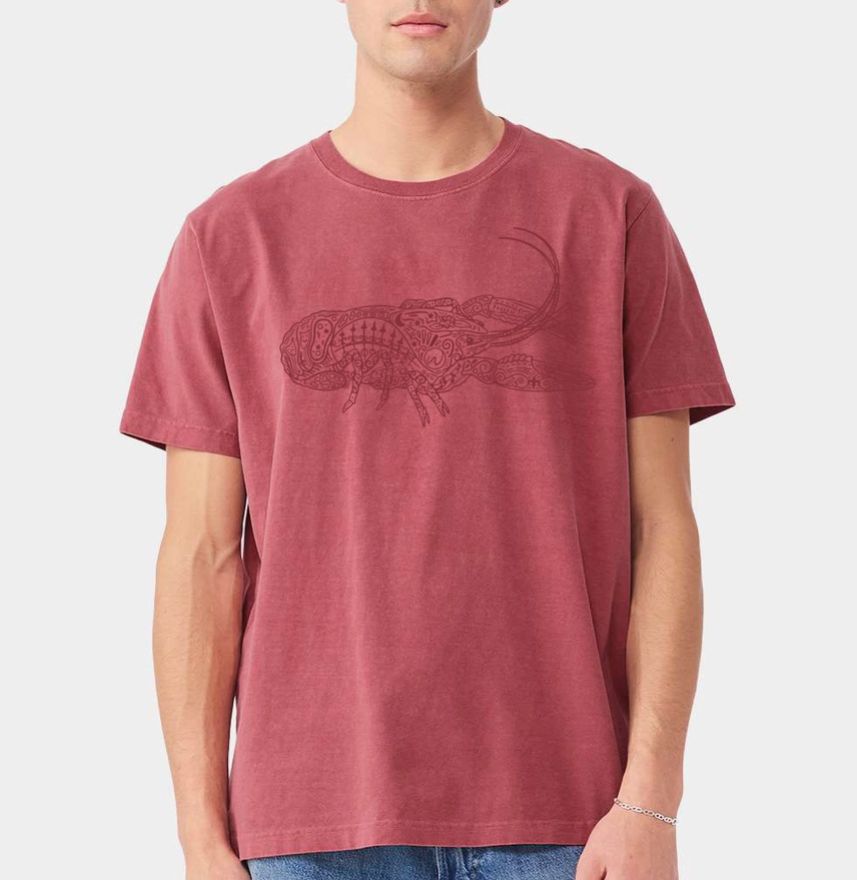 Gulf Crawfish Tee, Color: Wash Red, Size: Small