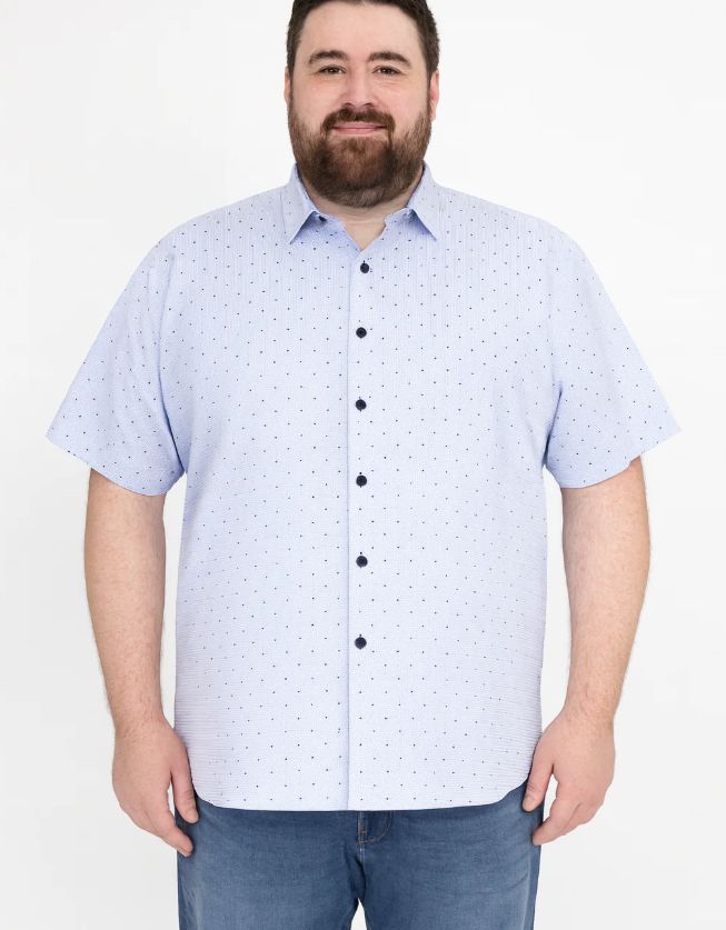 Navy Dot Button Down