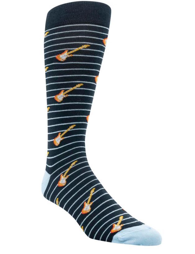 Guitar Stripes Motif Socks