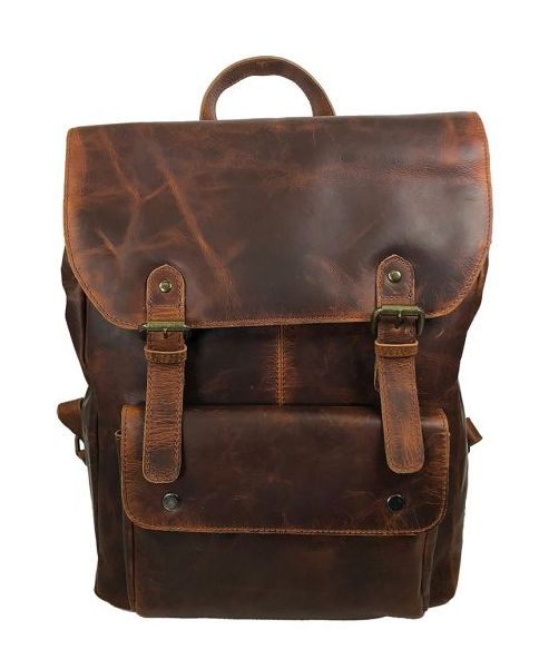 Leather Backpack - 16156, Attribute: 16156, Color: Honey Brown
