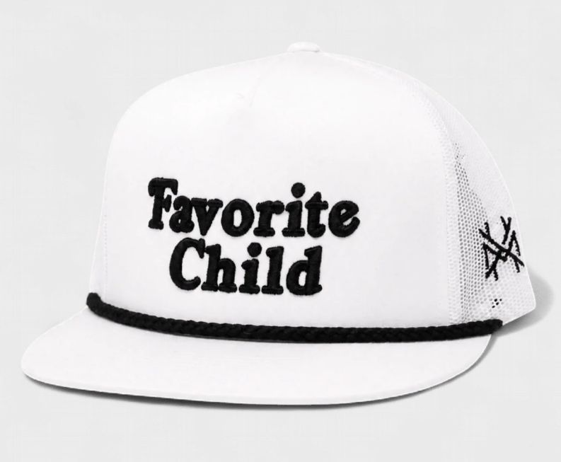 Favorite Child Hat, Color: White w/ Black Rope