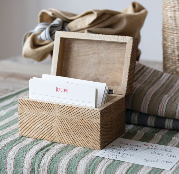 Mango Wood Recipe Box