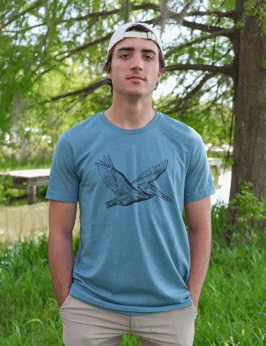 Pelican Icon T-Shirt, Color: Slate Blue, Size: Small