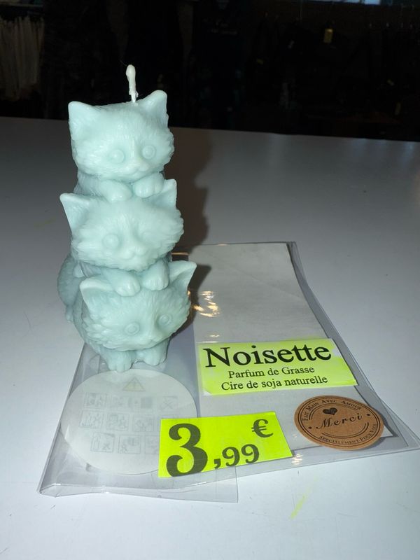 Bougie 🕯️ 3 chats 🐱 cire de soja végétale