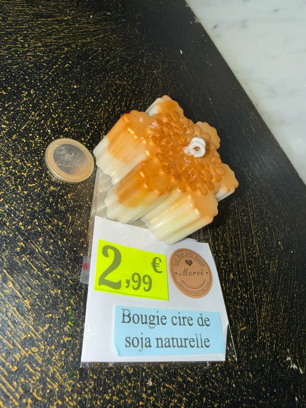 Bougie flocon de neige bronze brillant ❄️ 🕯️ cire de soja végétale