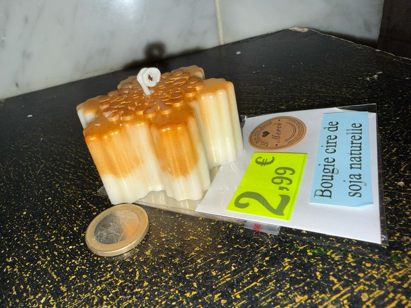 Bougie flocon de neige bronze brillant ❄️ 🕯️ cire de soja végétale
