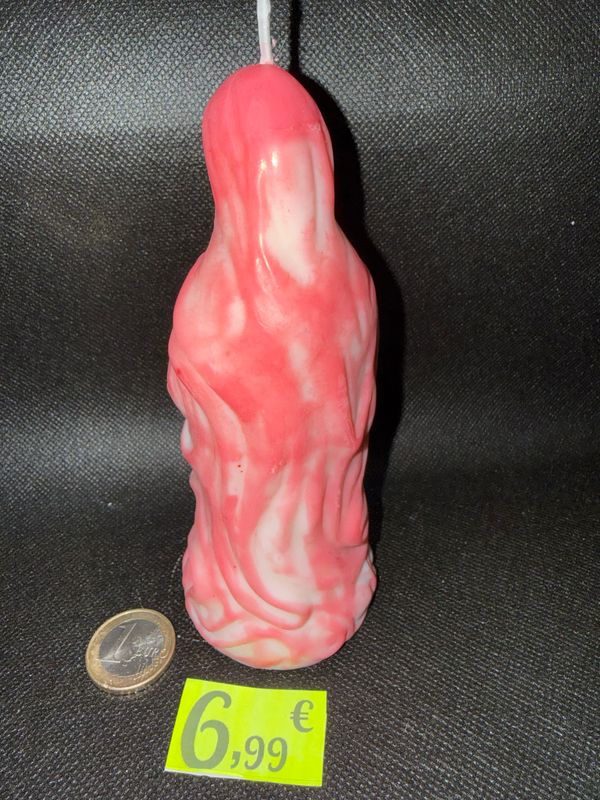 Grande bougie vierge Marie bicolore, 🕯️ cire de soja végétale