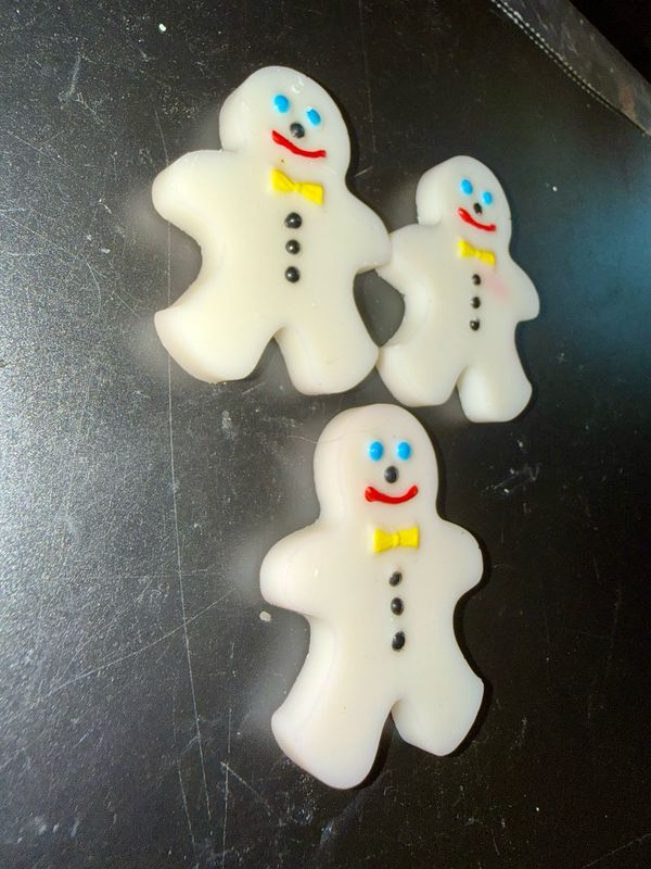 Lot 3 Fondants bonhommes blanc 🕯️ cire de soja végétale