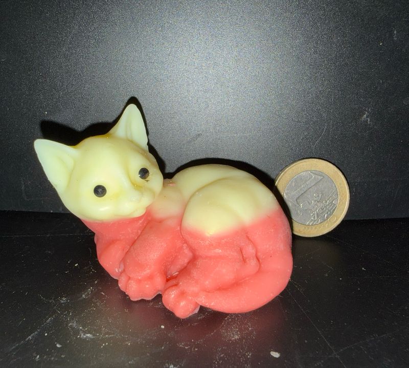 Fondant chat bicolore 🕯️ cire de soja végétale