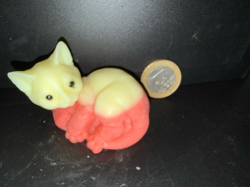 Fondant chat bicolore 🕯️ cire de soja végétale