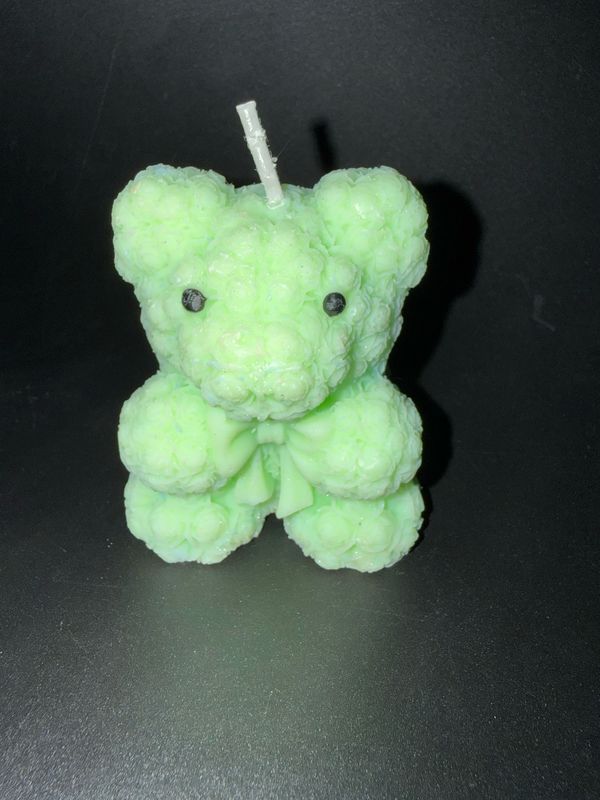 Bougie ourson 🐻 vert 🕯️ cire de soja végétale