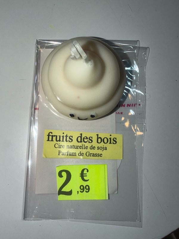 Bougie artisanale caca 💩 blanc 🕯️ cire de soja végétale