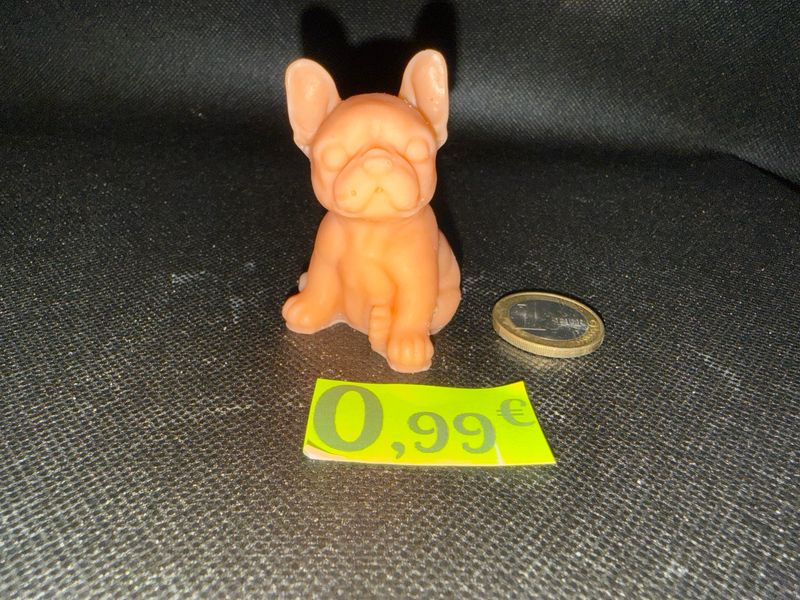 Fondant chien bouledogue français orange 🕯️ cire de soja végétale