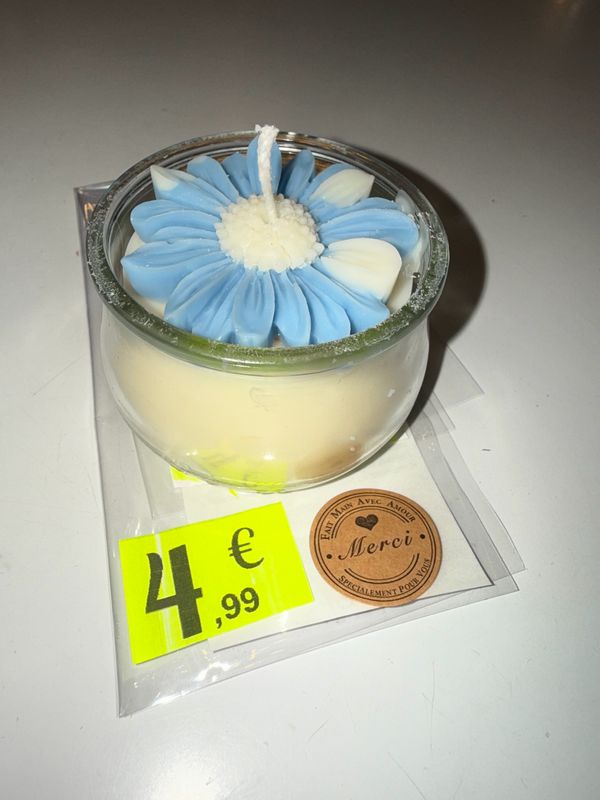 Bougie en pots avec fleurs 🌸