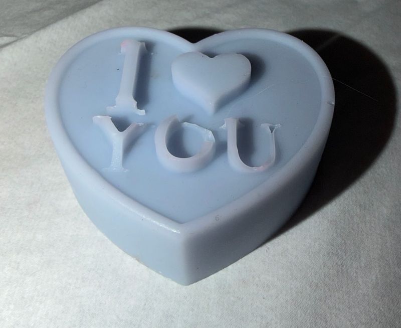 Fondant cœur i love you bleu 🕯️ cire de soja végétale