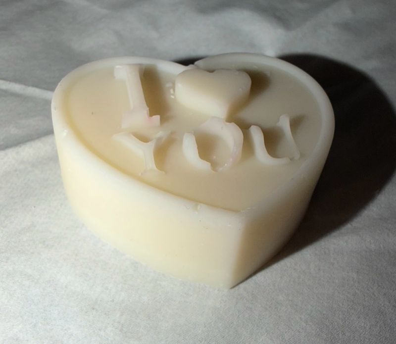 Fondant cœur i love you blanc🕯️ cire de soja végétale