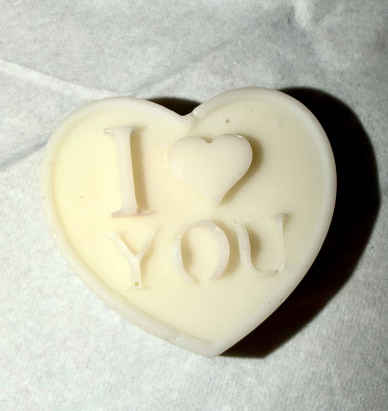 Fondant cœur i love you blanc🕯️ cire de soja végétale