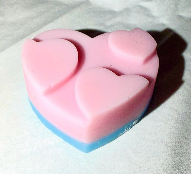 Fondant cœur bicolore 🕯️ cire de soja végétale